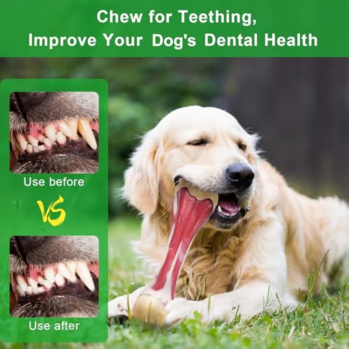 Dog Chew Toys for Aggressive Chewers - Indestructible Nylon Puppy Bone Tough Teething & Calming for Large Medium Breeds(10lbs-70lbs) Birthday Gift Christmas (1 Pack, Beef)