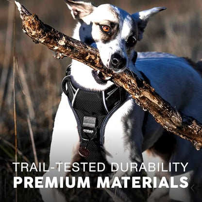 Embark Adventure Small Dog Harness – No-Pull, Reflective Trim, Military-Grade Nylon, Front Clip with Gel-Lined Handle, Soft & Padded - color: Black, size: S