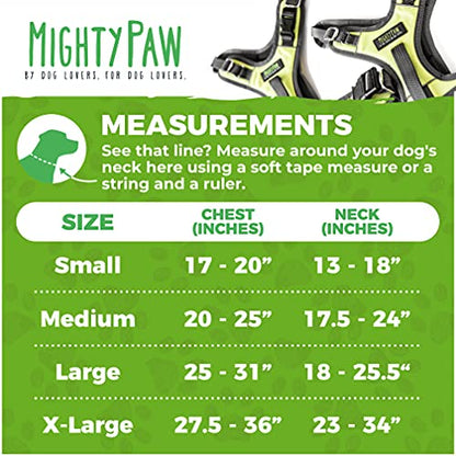 Mighty Paw Sport Harness 2.0 - Padded Canine Accessory - Adjustable Neck and Chest Straps - Enhanced Visibility with Reflective Stitching - Dog Padded Harness with Handle - Large - Black - color: Black