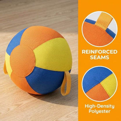 10/18/22" Herding Ball for Dogs & Horses - Tear-Resistant Inflatable Toy with Heavy-Duty Handle Cover & Pump - Durable Exercise Ball for Large Pets (Small) - size: Small