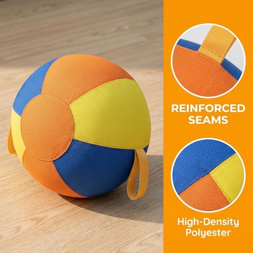 10/18/22" Herding Ball for Dogs & Horses - Tear-Resistant Inflatable Toy with Heavy-Duty Handle Cover & Pump - Durable Exercise Ball for Large Pets (Medium) - size: Medium