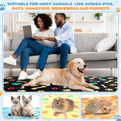 Tegeme 6 Pcs Waterproof Dog Blanket 41 x 30 Inch Paw Print Pet Blanket for Dogs Cats Puppy Washable Soft Fluffy Fleece Rug Flannel Throw Warm Sleep Mat for Kitten Doggy - size: 41 x 30 Inch