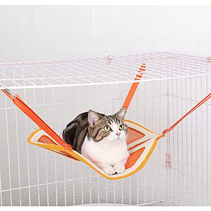 Orange Shape Design Pet Hammock, Hanging Adjustable Small Pet Hammock for Puppy, Cat, Rats, Ferret, Bunny, Hammock Bed with 4 Metal Hooks Suitable for Cage/Chair/Car/Outdoor