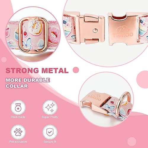 Tunkoo Pink Dog Collar with Bow Tie Cute Cake - Durable, Adjustable, and Stylish Pet Collar Available in Small Medium Large S - color: Cake Collar, size: Small