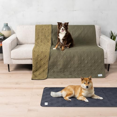 PetAmi Waterproof Dog Blanket Furniture Cover Protector - color: Olive Green, size: 68 x 82 Inches