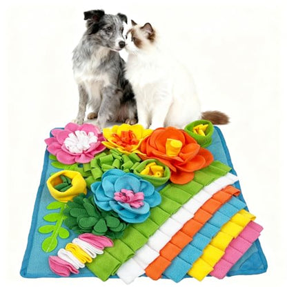 MYLIFESION Snuffle Mat for Dogs, 15.4''*15.4'' for Small & Medium, Fleece Mentally Stimulating Toys for Dogs Cats Rabbits, Helps Control Eating Speed and Train Scent Detection (Heavyweight Style) - color: Heavyweight Style