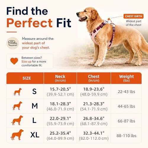 Pink Dog Harness Leash Collar Set, No Pull Reflective Dog Vest Harness with Control Handle, Adjustable Breathable Pet Harness for Large Dogs Walking Training - color: Pink, size: L