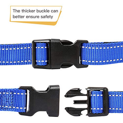 HEELE Dog Collar, Reflective Dog Collar, Soft Neoprene Padded Breathable Nylon Pet Collar Adjustable for Small Dogs Puppy, Royal Blue, XS(7.87-11.81") - color: Royal Blue, size: X-Small (7.87-11.81")