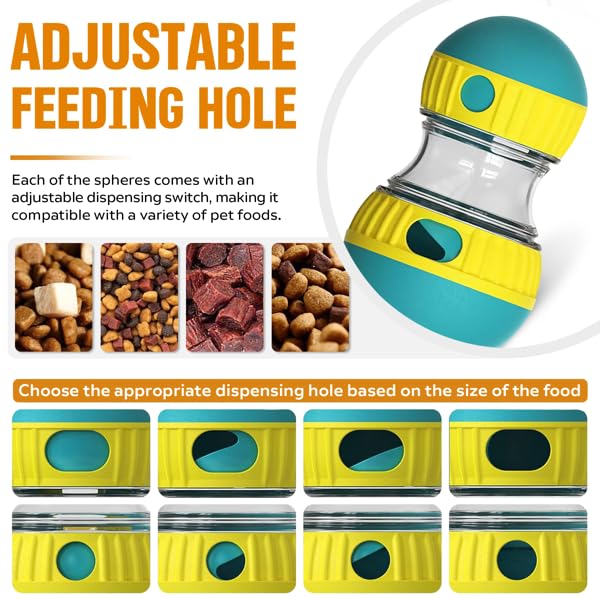 Interactive Dog Treat Ball – Adjustable Treat Dispensing Puzzle Toy, Slow Feeder & Mental Stimulation Toy for Small, Medium & Large Dogs