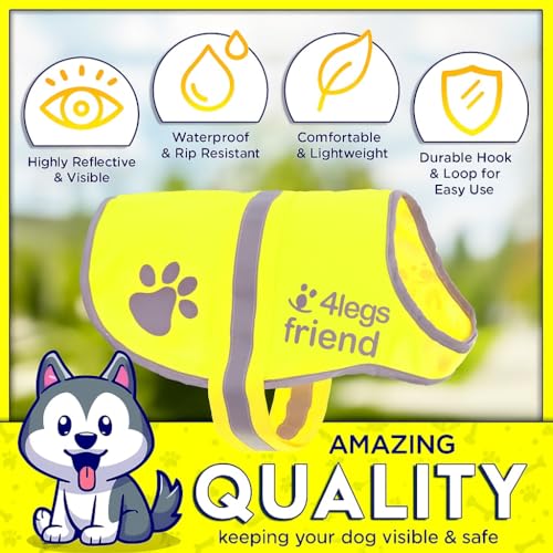 Safety Reflective Vest for Dogs - High Visibility for Outdoor Activity Day and Night, Protect Your Pet from Cars & Hunting Accidents - size: L