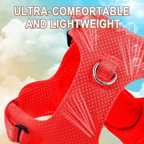 Dog Harness Step in Dog Vest Harness, Reflective Adjustable Puppy No Pull Harness Breathable Soft for Small and Medium Dogs Cats, Red, XXS - color: Red, size: XX-Small
