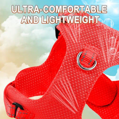 Dog Harness Step in Dog Vest Harness, Reflective Adjustable Puppy No Pull Harness Breathable Soft for Small and Medium Dogs Cats, Red, XS - color: Red, size: X-Small