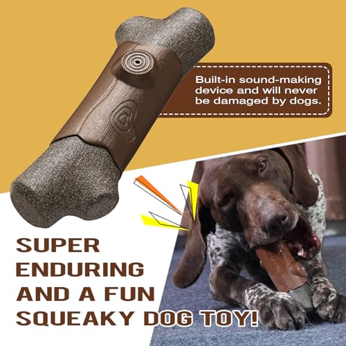 LiuMelinda Dog Chew Toys for Aggressive-Chewers - Indestructible Dog Toy for Aggressive Chewer，Tough Chew Toys for Dogs （Rubber Log-Branches） - color: 07-Log-Branches