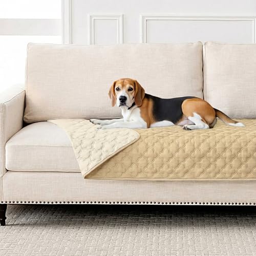 FunFurry Waterproof Dog Blanket, Couch Cover for Dogs Washable, Reversible Dog Bed Cover, Couch Furniture Protector. (Dark＆Light Beige, 40 X 50 Inch - 1 Pack) - color: Dark＆light Beige, size: 40 X 50 Inch - 1 Pack