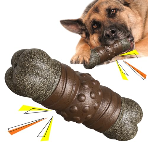 LiuMelinda Dog Chew Toys for Aggressive-Chewers - Indestructible Dog Toy for Aggressive Chewer，Tough Chew Toys for Dogs （Rubber Log-Bone） - color: 07-Log-Bone