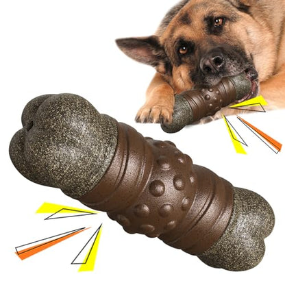 LiuMelinda Dog Chew Toys for Aggressive-Chewers - Indestructible Dog Toy for Aggressive Chewer，Tough Chew Toys for Dogs （Rubber Log-Bone） - color: 07-Log-Bone