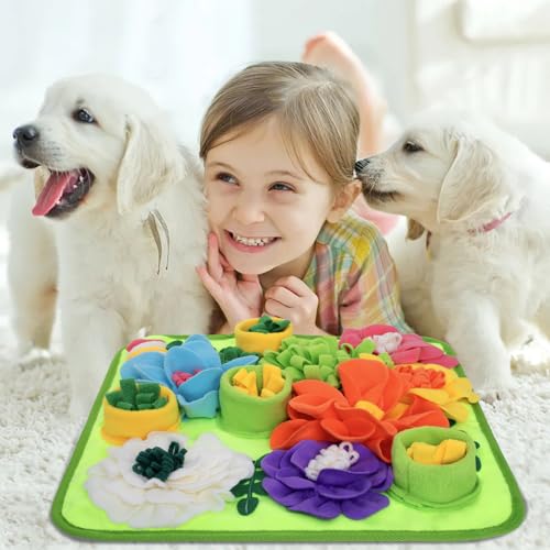 Snuffle Mat for Dogs, Sniff Mat Slow Feeding Mat for Small Pets Cats, Rabbits - Help Stress Relief and Training - Stimulate Your Pet's Foraging Skills! (Bright Green) - color: Bright Green