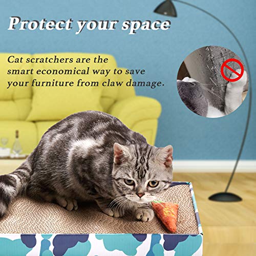 PEEKAB Cat Scratcher Cardboard Reversible Scratching Board Kitty Corrugated Scratching Pad Bed Catnip Included XXL 3PCS - size: XL-3pcs