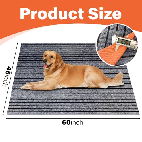 46" X 60" Mat for Under Dog Crate，Pad Dog Crate Mat Liner Floor Protector Washable Absorb Non-Slip Waterproof for Kennel Training, Protects Floors Easy Clean Cuttable - size: 46*60inch