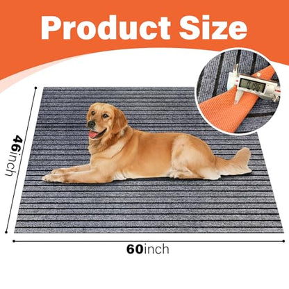 46" X 60" Mat for Under Dog Crate，Pad Dog Crate Mat Liner Floor Protector Washable Absorb Non-Slip Waterproof for Kennel Training, Protects Floors Easy Clean Cuttable - size: 46*60inch