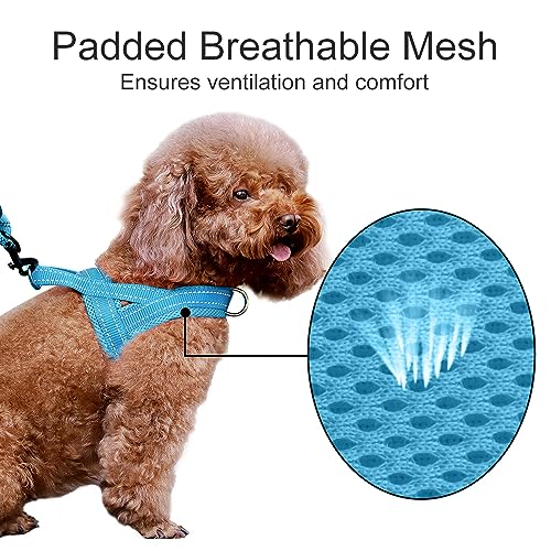 Plutus Pet No Pull Dog Harness with Breathable Mesh Padded, Adjustable Reflective Escape Proof Dog Harness, Quick Fit Dog Vest Harness for Small Medium Large Dogs(XS, Cyan) - color: Cyan, size: XS: chest 13.8"-17.3"