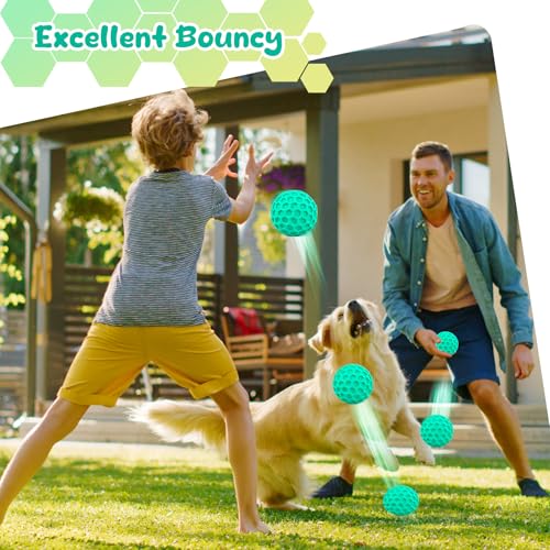 Squeaky Dog Toys for Aggressive Chewers, Indestructible Dog Balls for Aggressive Chewers, Blue Green Squeaky Balls for Dogs - color: Cyan