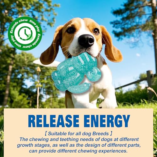 Monkey Dog Chew Toy, Indestructible Dog Rubber Toy for Medium & Large Dogs, Tough No Stuffing Puzzle Toy, Anxiety Relief & Dental Care, Interactive Cognitive Toy, 4.92inch (Green) - color: GREEN