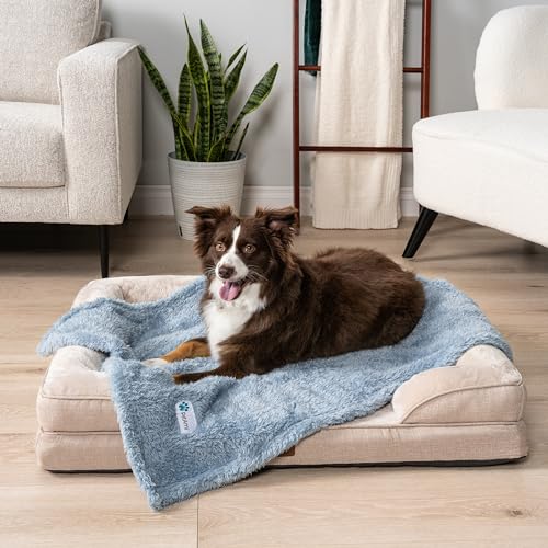 PETAMI Fluffy Fleece CAT and Dog Throw Blanket, Blue, Medium - color: Blue, size: Medium (29x40)
