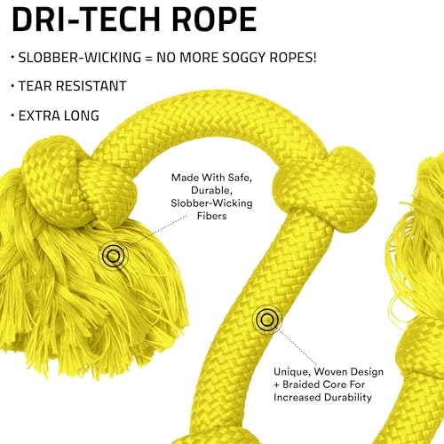 Playology Dog Toys | Dri-Tech Rope Tug of War Dog Toy for Tough Chewers | Chicken Scented Mega Size Tug Rope Toys for Extra Large Dogs - size: Mega, style: Chicken