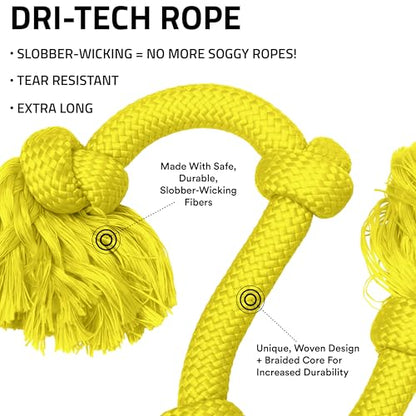 Playology Dog Toys | Dri-Tech Rope Tug of War Dog Toy for Tough Chewers | Chicken Scented Mega Size Tug Rope Toys for Extra Large Dogs - size: Mega, style: Chicken