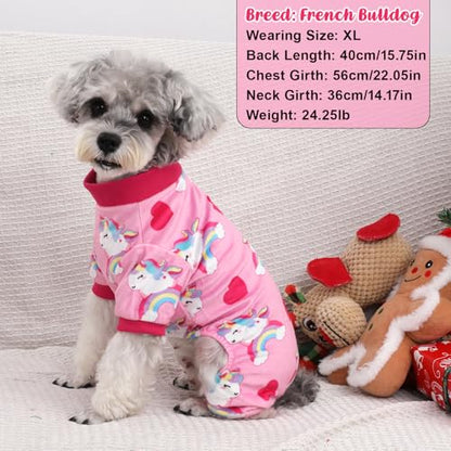 4 Pack Dog Pajamas Soft Lightweight Dog Recovery Suit Onesie Clothes for Small Medium Female Pet Boys Girls Dogs