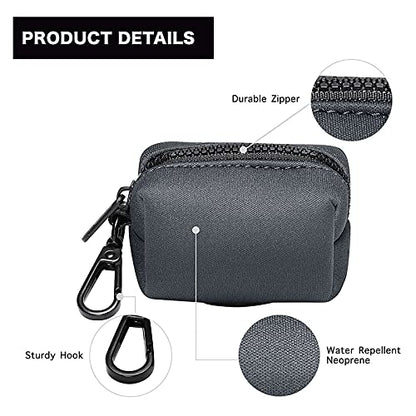 Dog Poop Bag Holder Leash Attachment, Dog Waste Bag Dispenser Zippered Pouch, Fits Any Dog Leash, Includes Free Roll of Dog Bags, Poop Bag Dispenser - 2 Pack, Deep Gray - color: Deep Gray