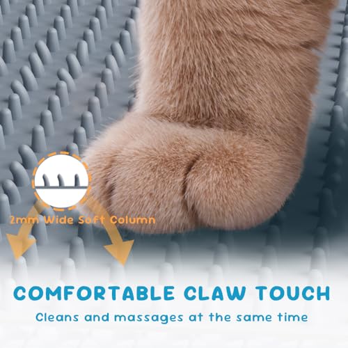 Cat Litter Mat, (33" x 21") Silicone Litter Trapping Mat - Waterproof/Urine Proof, Litter Box Mat - Keep the Floor Clean Grey - color: Grey, size: L