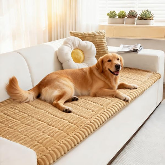Backseat Pet Bed Mat Fuzzy Dog Seat Cover for Car Back Seat, Soft & Cozy Dogs Blanket, Washable Travel Pet Mat Seat Cover Protector Fit for Backseat Extenders of Cars, SUV, Truck(Brown, 27"x59") - color: Brown