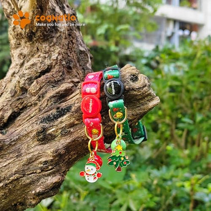 2 Pack Breakaway cat Collars with Bell,Safety Quick Release Pendant Cute Kitten Collar,Adjustable 20-30cm (Xmas1, 20-30cm) - color: Xmas1
