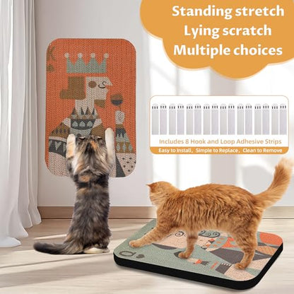 2 Pack Art Cat Scratcher, Wall-Mountable Cat Scratch Pad, Wall Cat Scratcher 16.7x11x1 Inch Cat Scratching Board for Indoor Cats Toy(Poker) - color: Poker