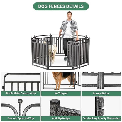 32 Inch Dog Playpen Outdoor, 8 Panels Puppy Playpen Heavy Duty Dog Play Pen Indoors, Rust Resistant Dog Pen for Large/Medium/Small Dogs, Dog Fence for RV Camping - style: 32" H