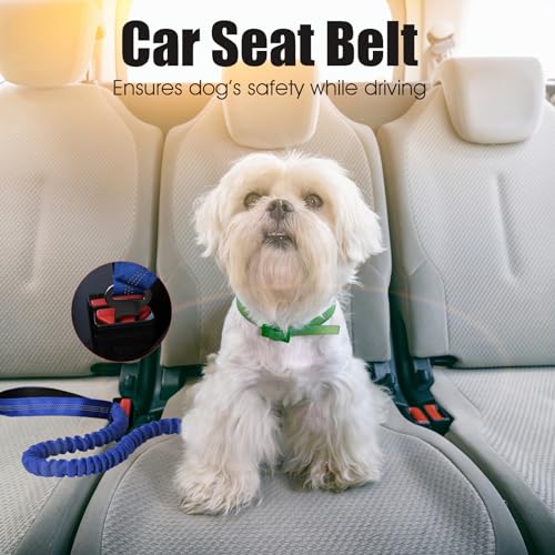 BUMBIN 6Ft Dog Leash - Large Dogs, Bungee Leash with 2 Handles, Heavy Duty, No Pull Shock Absorbing, Deep Blue - color: Deep Blue