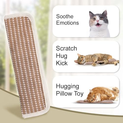 PAZ'S GIFT Cat Toy Kicky Pillow with Catnip, Interactive Indoor Scratching Design for Claw and Teeth Sharpening