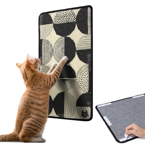 The Cat Ladies Scratching Poster - Wall Scratcher Pads - Scratch Mat Art Print for Indoor Cats - Furniture, Couch, and Carpet Protector - Wall Mounted or Floor Sisal Scratchers - color: Circles
