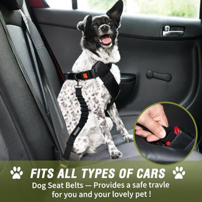 Dog Seat Belt,Retractable Dog Car Harness Seat Belt for Car Adjustable Nylon Pet Safety Seat Belts Heavy Duty & Elastic Bungee Buffer - color: 10-Light Green