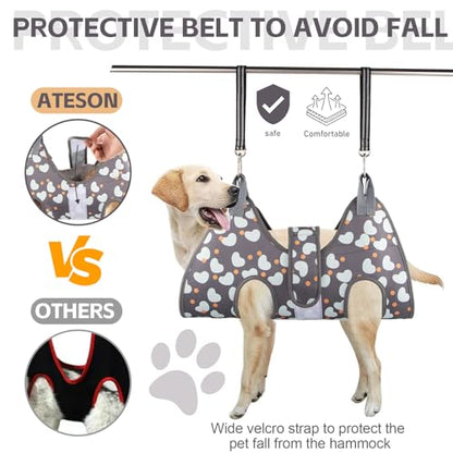 ATESON Dog Grooming Hammock with Nail Clippers/Nail Trimmers, Dog Grooming Harness for Nail Trimming, Pet Grooming Sling Helper for XL Large Dogs - size: XL for X-Large Dogs 95LB