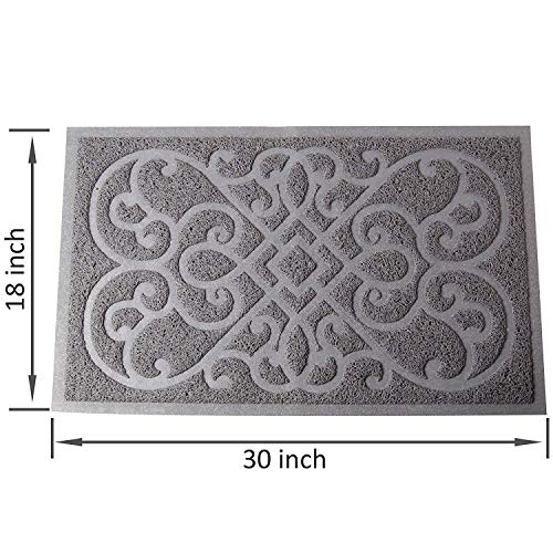 PetLike Cat Litter Box Mat, Thick Kitty Litter Trapping Mat, Durable,Waterproof &Washable with Non-Slip Backing, Soft on Kitty Paws and Easy to Clean, BPA Free - color: Light Grey, size: 30x18