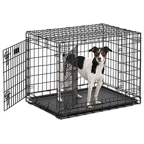 MidWest Homes for Pets Ultima Pro Heavy-Duty 30-Inch Dog Crate, Ultra-Strong Steel Double Door Pet Cage for Medium-Sized Breeds, Accessories Included - size: 30.7"L x 19.3"W x 21.5"H