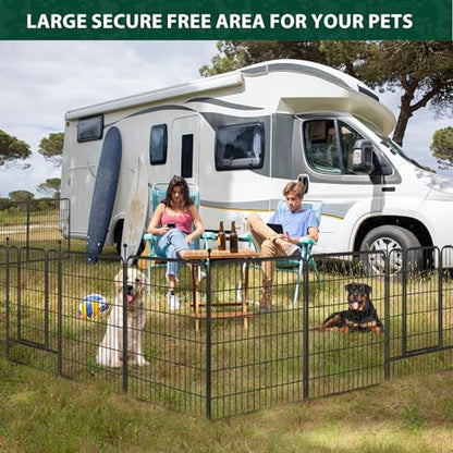 VISCOO Dog Playpen Outdoor, 16 Panels 40" High Metal Dog Fence with Gate, Pet Fence for Large/Small Dogs, Portable Dog Fence for RV Camping, Yard