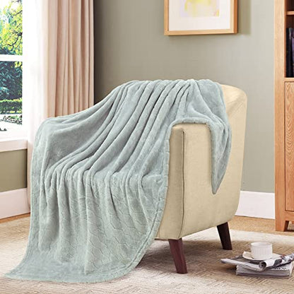 TOONOW Fleece Blanket Super Soft Cozy Throw Blanket 50" x 60", Lightweight Fuzzy Comfy Textured Flannel Blanket Warm Plush Throw Blankets for Couch, Sofa, Bed, Mirage Gray - color: Mirage Gray, size: Throw-50" x 60"