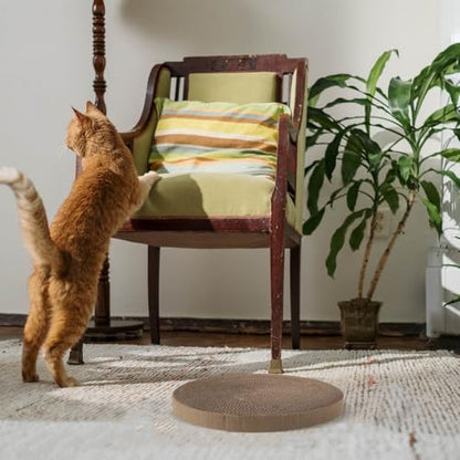 PRETYZOOM Replaceable Cat Scratching Pad Refill, Round Corrugated Cardboard Scratch Board, Reusable Indoor Cat Scratcher for Kitten Furniture Protection