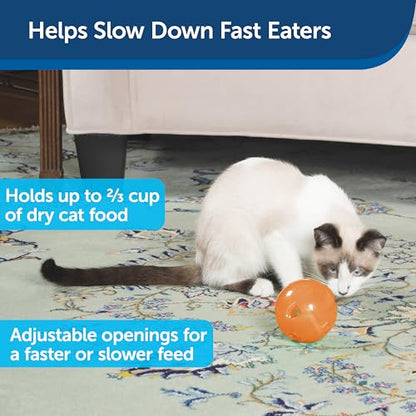 PetSafe Slimcat Feeder Ball - Interactive Game for Your Cat - Fill with Food and Treats - Orange - color: Orange