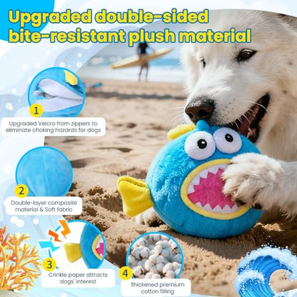 Interactive Dog Toys, Self Moving Dog Toy to Keep Them Busy, Electronic Vibrating Dogs Toy/Squeaky Bouncing Ball for Small Medium Large Dogs with Jumping Music Mode (Lanternfish) - color: Lanternfish