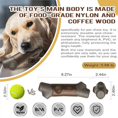 TLKNG Large Size Indestructible Squeaky Dog Chew Toy for Medium/Large Aggressive Chewers Breed Dogs Durable Squeak Bone Teething Crate Toys Indoor/Outdoor